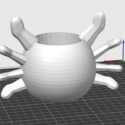 Chậu Cây Mini Hình Đầu Axolotl Tối Giản - Sẵn Sàng Để In 3D