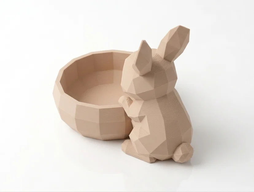 Tô Đựng Đồ Hình Chú Thỏ Chibi Low Poly Dễ Thương - Image 3