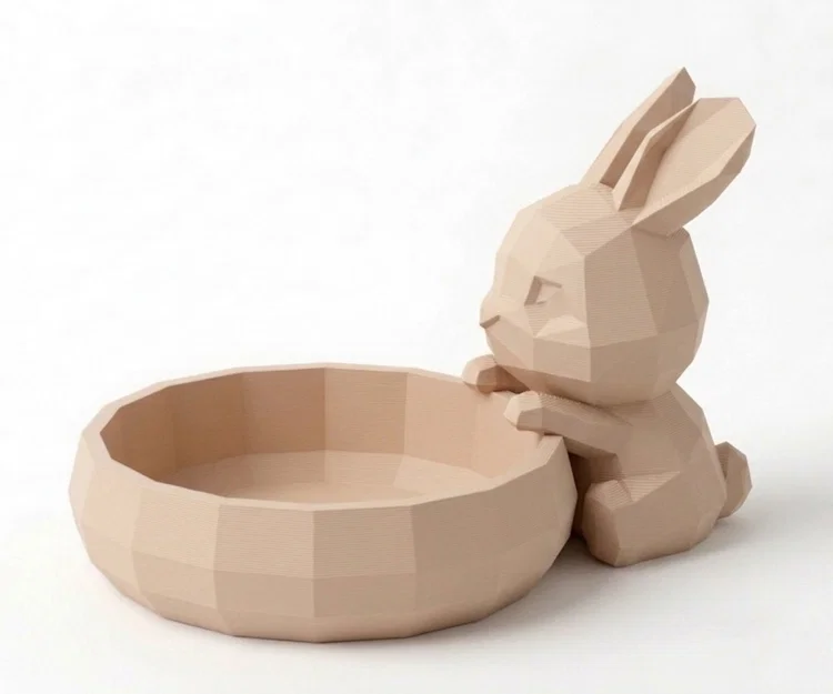 Tô Đựng Đồ Hình Chú Thỏ Chibi Low Poly Dễ Thương - Image 4