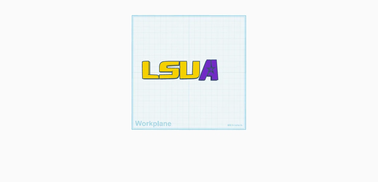 Mô hình 3D logo LSU Alexandria (LSUA) chất lượng cao - Image 1