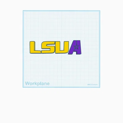 Mô hình 3D logo LSU Alexandria (LSUA) chất lượng cao