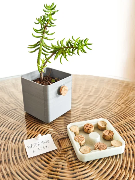 Cork Planter - Chậu cây in 3D độc đáo kèm khay thấm hút và bảng ghi chú - Image 3