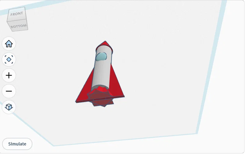 Mô hình tên lửa (Rocket Ship) đáng yêu cho người mới in 3D - Image 1