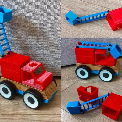 Mô hình xe chữa cháy in 3D tương thích với xe đồ chơi Ikea Lillabo