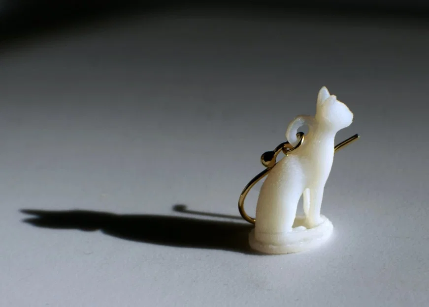 Mẫu in 3D bông tai hình mèo Ai Cập độc đáo và tinh tế - Image 2