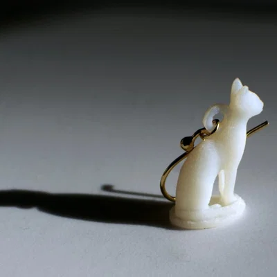 Mẫu in 3D bông tai hình mèo Ai Cập độc đáo và tinh tế