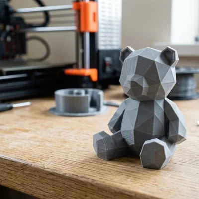 Mô hình chú gấu Low Poly in 3D cực dễ và đẹp mắt