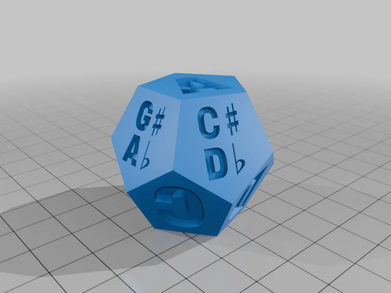 Xúc xắc 12 mặt D12 - Ghi chú nốt nhạc (có nốt "H", không có nốt "Bb") - Image 1