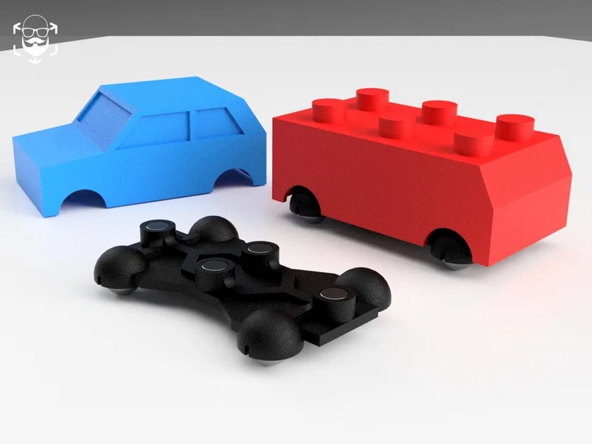 ModularBallCar – Xe mini từ tính với bi thép 10 mm | Đế tùy chỉnh + 3 vỏ xe thay thế - Image 1