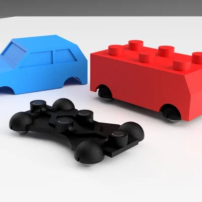 ModularBallCar – Xe mini từ tính với bi thép 10 mm | Đế tùy chỉnh + 3 vỏ xe thay thế