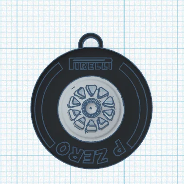 Móc khóa bánh xe đua Pirelli P Zero in 3D cá tính