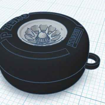 Móc khóa bánh xe đua Pirelli P Zero in 3D cá tính