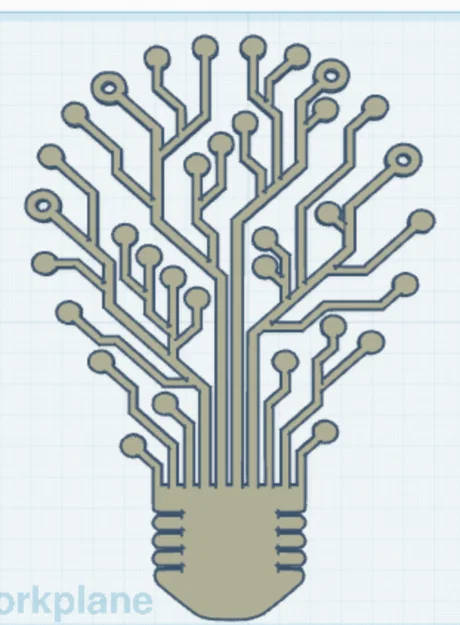 Mô hình trang trí tường hình bóng đèn mạch điện tử 3D độc đáo - Image 1