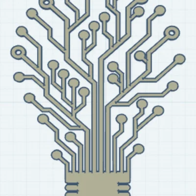 Mô hình trang trí tường hình bóng đèn mạch điện tử 3D độc đáo
