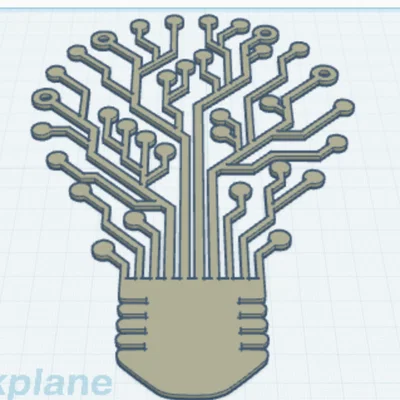 Mô hình trang trí tường hình bóng đèn mạch điện tử 3D độc đáo