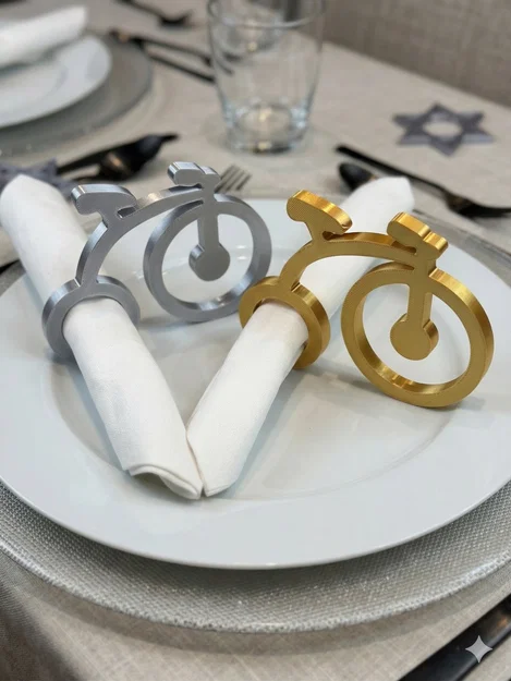 Vòng giữ khăn ăn hình xe đạp (Bicycle Napkin Ring) - Image 1