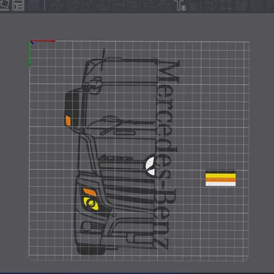 Mô hình trang trí treo tường xe tải Mercedes Actros 3D độc đáo