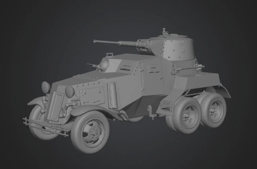 Mô hình 3D xe bọc thép hạng trung Liên Xô BA-10 - Image 1