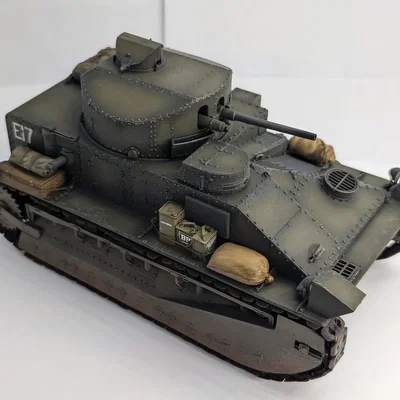 Mô hình 3D xe tăng Vickers Medium Mark II (1925-1939) chi tiết