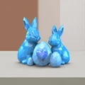 Bộ Decor Thỏ Phục Sinh Low Poly, Trang Trí Hình Học, Trứng Trái Tim Độc Đáo - Thumbnail 4