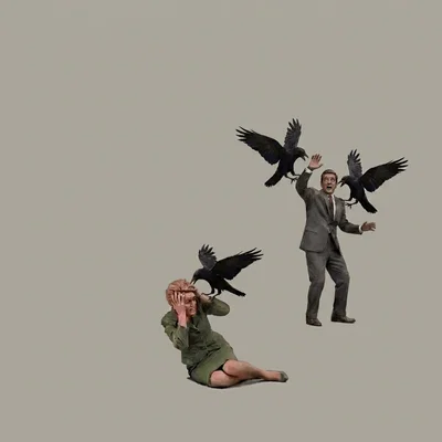 Mô hình 3D tiểu cảnh kinh điển The Birds 1963