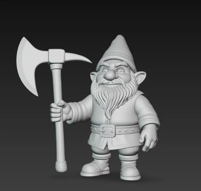 Mô hình Dwarf with Pickaxe - Chú lùn khai thác quặng in 3D - Image 2