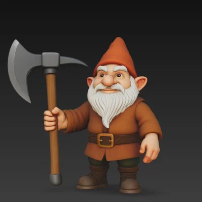 Mô hình Dwarf with Pickaxe - Chú lùn khai thác quặng in 3D
