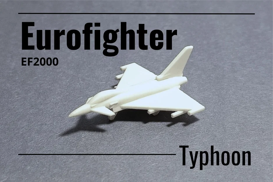 Eurofighter Typhoon - Mô hình máy bay tiêm kích mini in 3D không cần support - Image 1
