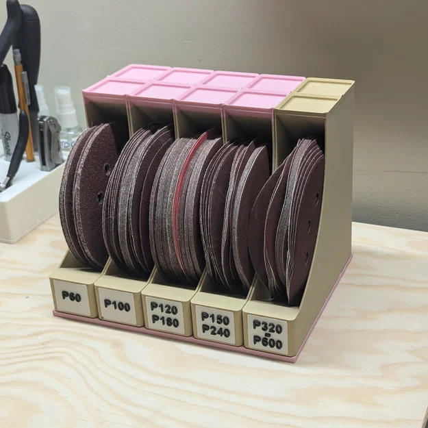 Khay Đựng Đĩa Chà Nhám Tương Thích Gridfinity Với Ngăn Chứa Phía Trên - Image 1