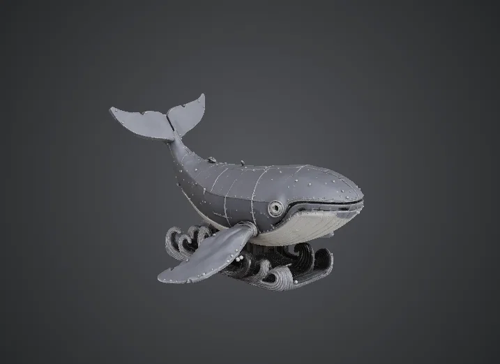 Cá Voi Cơ Khí Steampunk – Sinh Vật Đại Dương Đinh Tán - Image 1