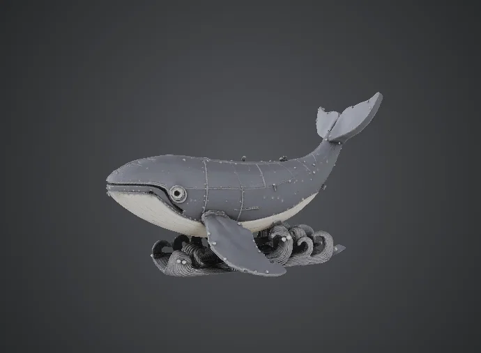 Cá Voi Cơ Khí Steampunk – Sinh Vật Đại Dương Đinh Tán - Image 2