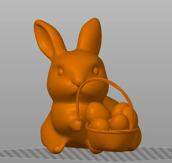 Mô hình 3D chú thỏ Phục sinh ôm giỏ trứng đáng yêu để bàn - Image 1