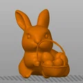 Mô hình 3D chú thỏ Phục sinh ôm giỏ trứng đáng yêu để bàn - Thumbnail 1