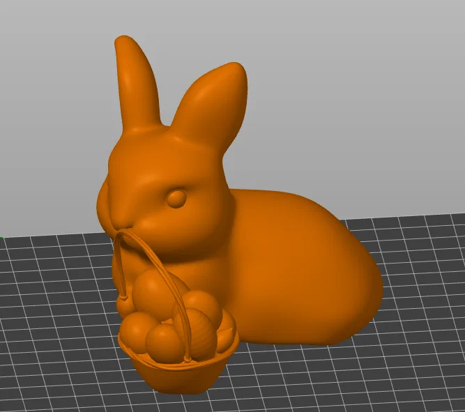 Mô hình 3D chú thỏ Phục sinh ôm giỏ trứng đáng yêu để bàn - Image 2