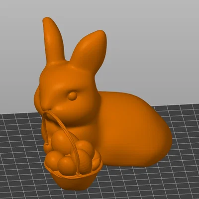 Mô hình 3D chú thỏ Phục sinh ôm giỏ trứng đáng yêu để bàn