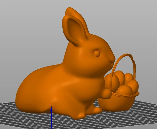 Mô hình 3D chú thỏ Phục sinh ôm giỏ trứng đáng yêu để bàn - Image 3