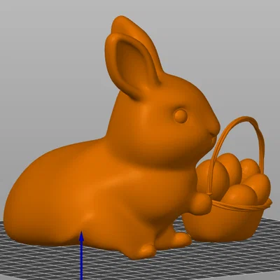 Mô hình 3D chú thỏ Phục sinh ôm giỏ trứng đáng yêu để bàn