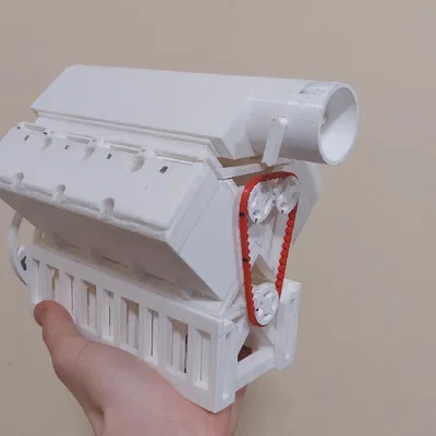 Mô hình động cơ V8 in 3D chạy bằng máy hút bụi - Độc đáo, dễ lắp ráp