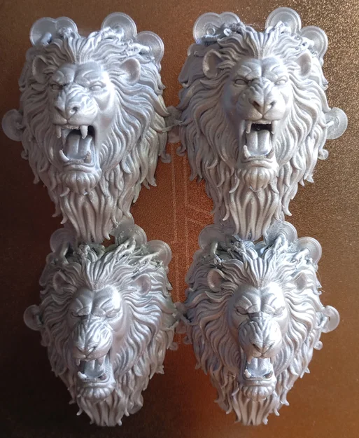 Mô hình phù điêu đầu sư tử 3D dũng mãnh trang trí nội thất - Image 1