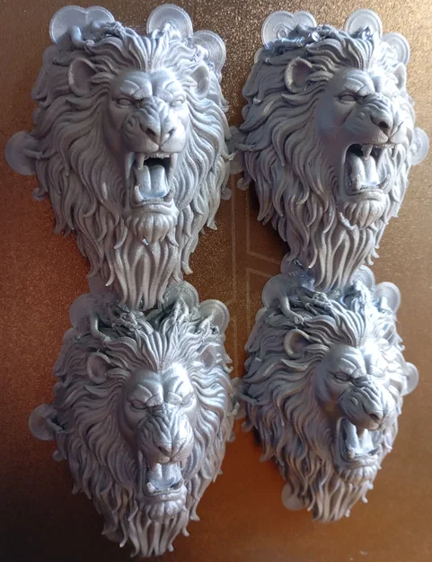 Mô hình phù điêu đầu sư tử 3D dũng mãnh trang trí nội thất - Image 3