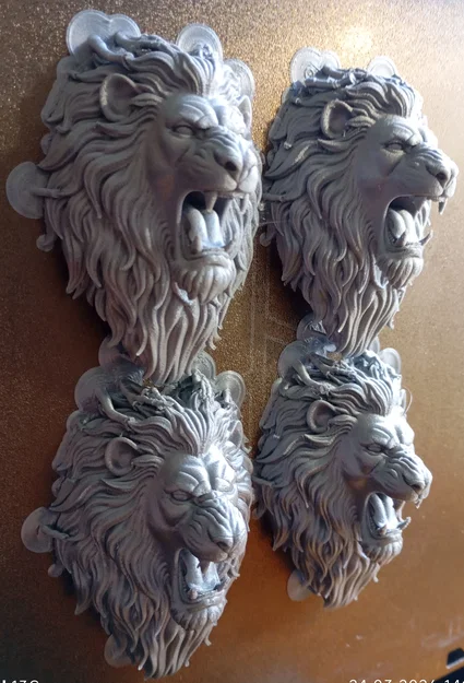 Mô hình phù điêu đầu sư tử 3D dũng mãnh trang trí nội thất - Image 4