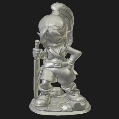 Mô hình Nữ chiến binh Chibby (Female Fighter) in 3D không cần Support