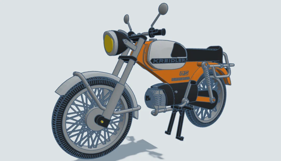 Mô hình xe cổ Kreidler Florett RS tỉ lệ 1:8 in 3D - Image 7