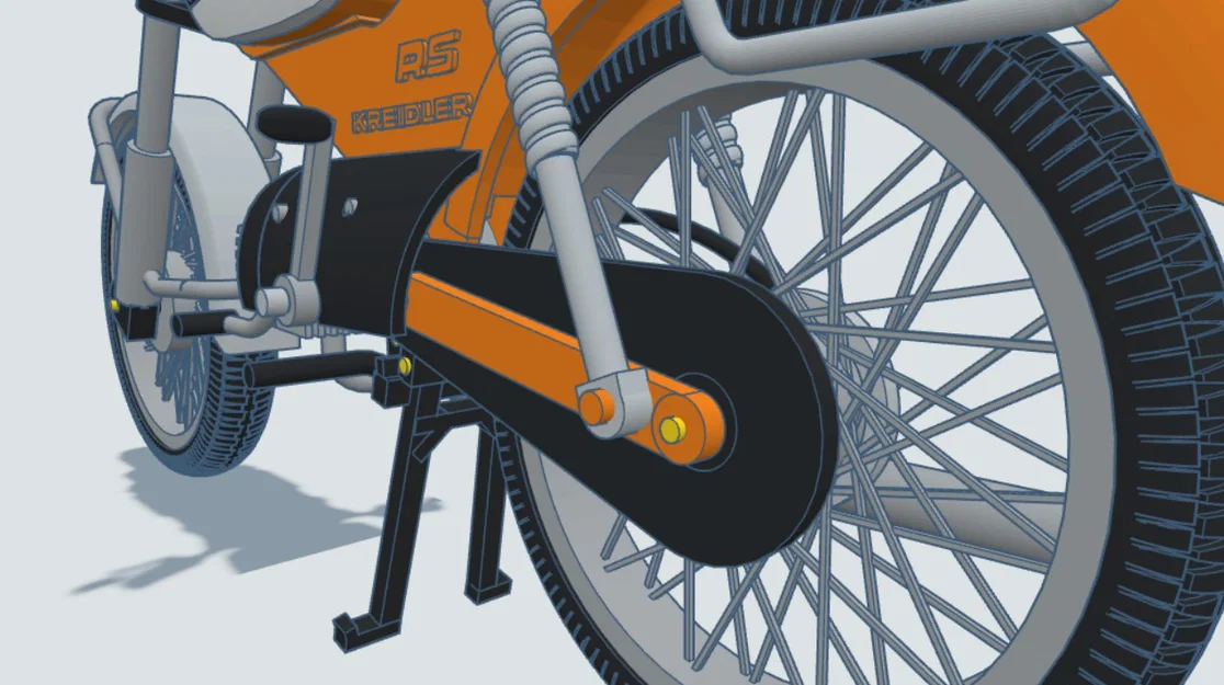 Mô hình xe cổ Kreidler Florett RS tỉ lệ 1:8 in 3D - Image 18