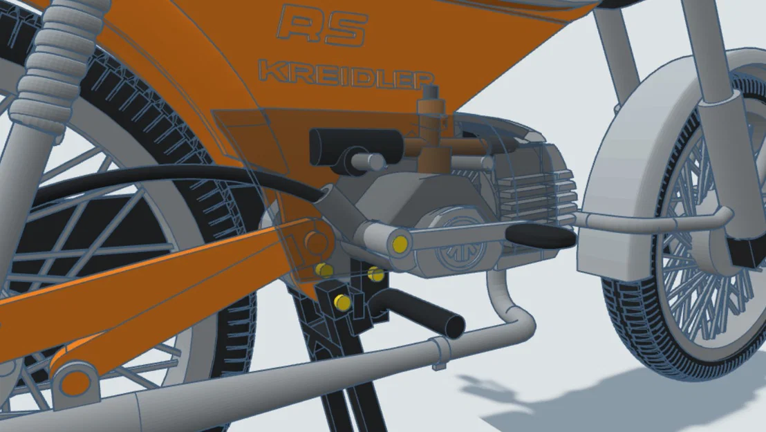 Mô hình xe cổ Kreidler Florett RS tỉ lệ 1:8 in 3D - Image 19