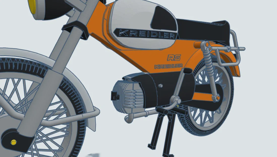 Mô hình xe cổ Kreidler Florett RS tỉ lệ 1:8 in 3D - Image 21