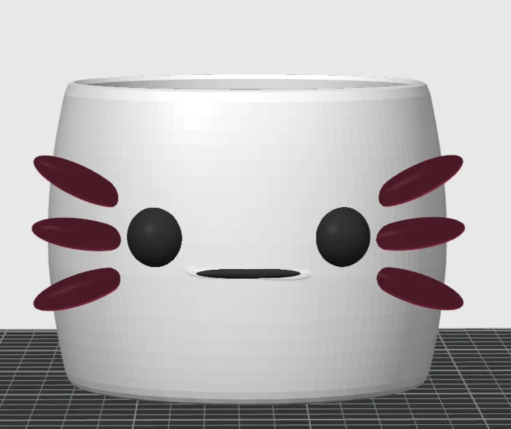 Chậu Cây Axolotl Dễ Thương - Mẫu Trang Trí Kawaii Có Thể Tự Tô Màu - Image 1