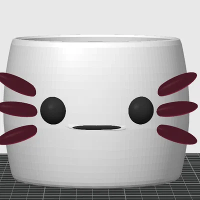 Chậu Cây Axolotl Dễ Thương - Mẫu Trang Trí Kawaii Có Thể Tự Tô Màu