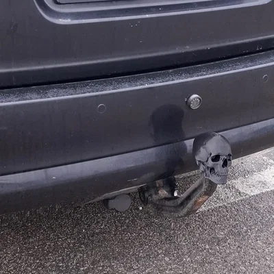 Nắp đậy móc kéo ô tô hình đầu lâu cực chất - Phụ kiện 3D độc đáo