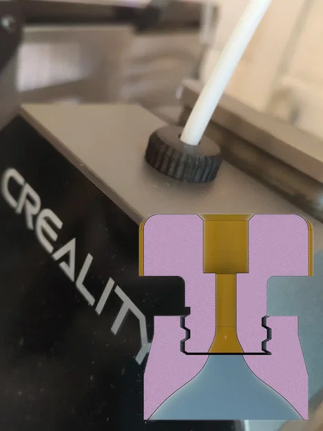 Đầu nối ống PTFE kèm phễu dẫn hướng cho máy in 3D Creality - Image 1